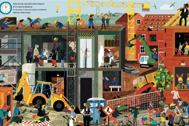 ''Coś się dzieje na budowie!'' to kolejną książka dla dzieci z cyklu ''24 godziny'', autorstwa niemieckiej ilustratorki Britty Teckentrup. Na polskim rynku jest dostępna od 6 lutego 2018 roku
