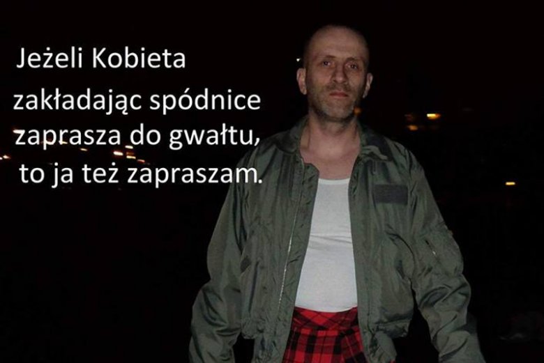 Zdjęcie ojca w ramach akcji "Razem przeciw kulturze gwałtu".