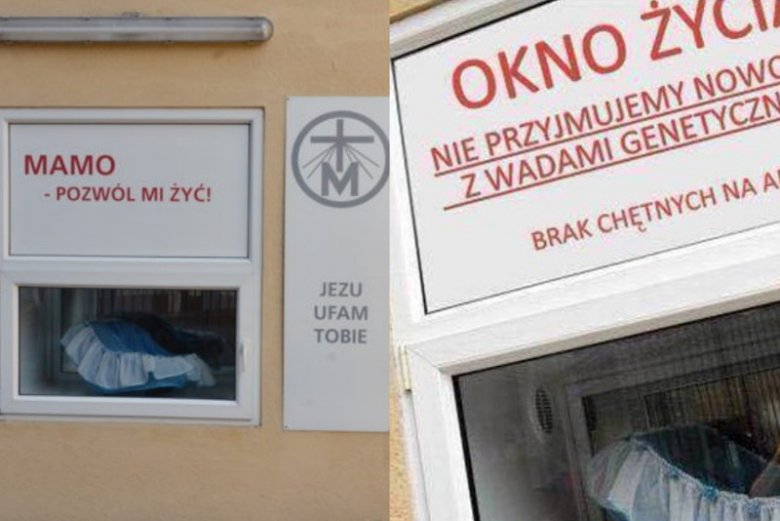 Zmanipulowane zdjęcie Okna Życia w Radomiu.